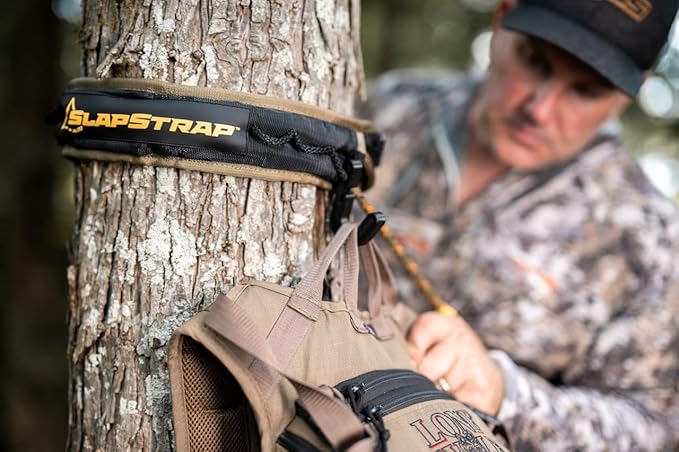 Hunter Safety System SlapStrap: Rope Management System for Saddle Hunting and Tree Stand Safety – Secure Lineman’s and Tether Rope with MOLLE Loops, Gear Storage & Included Pouch