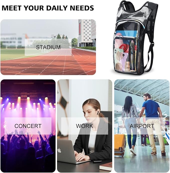 Hydration Backpack, Water Backpack with 2L Hydration Bladder, Rave Backpack Hydration Pack, Festival Essential for Raves, Hiking, Cycling, Climbing, Running, Outdoor, Camping and More
