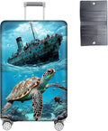 Luggage Cover Protector for 22-24 Inch Suitcases, TSA Approved Elastic Travel Suitcase Covers, Anti-Scratch Washable Luggage Sleeve for Carry On & Checked Bags, Majestic Sea Turtle