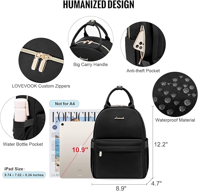 LOVEVOOK Mini Backpack Purse for Women Cute Small Backpack, Light Weight Fashion Daypack for Work Travel Daily Backpack