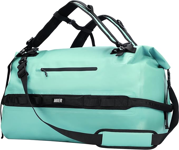 MIER Waterproof Duffel Bag Motorcycle Dry Bag Backpack Large Roll-Top Heavy Duty Dry Duffle Bags for Kayaking Camping Boating Gym Beach Cruise Ship, 60L/80L