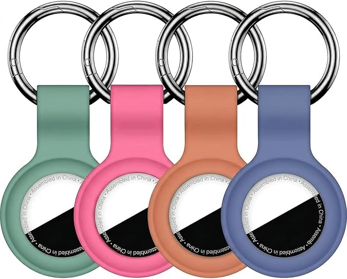 Linsaner Case for AirTag 2nd Gen (2026) & 1st Gen, Silicone Holder Keychain Key Ring, Protective Cover for Air Tags, GPS Finder Accessories for Bags, Pets, Kids, Luggage, Multicolor