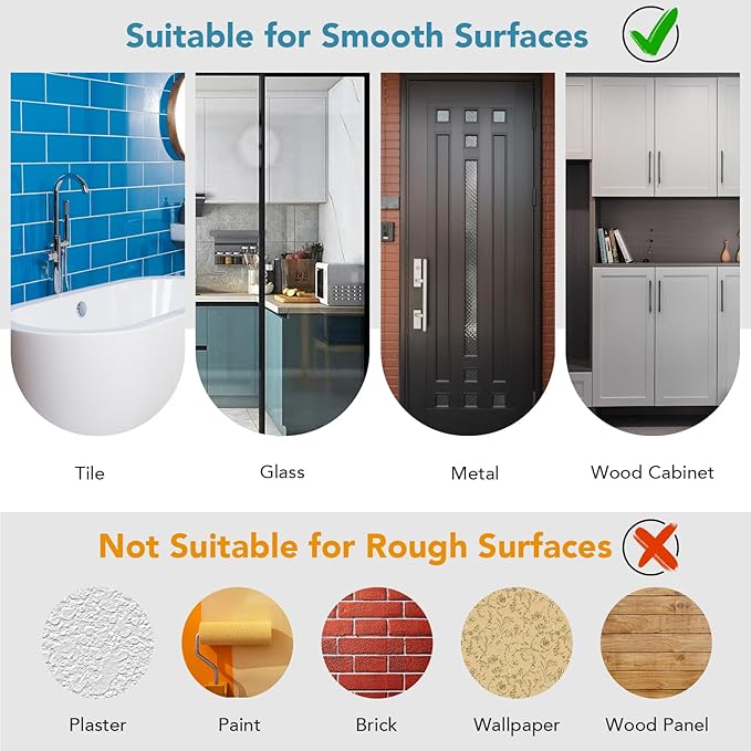 Suction Hooks 2 Packs, Clear Powerful Push and Lock Vacuum Suction Cup, Multi-Purpose Suction Shower Hooks for Front Door Window Glass Kitchen Towel Loofah Utensils