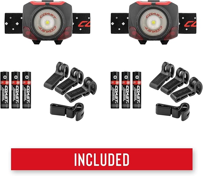Coast FL84 575 Lumen Dual Color Focusing LED Headlamp 2-Pack