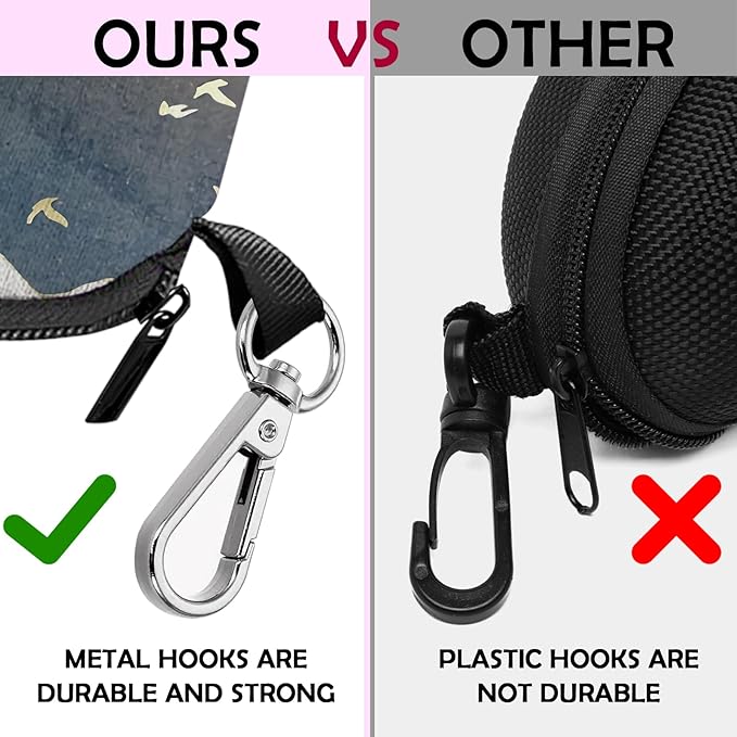 Glasses Case Sunglasses Eyeglass Soft Case Zipper Light Neoprene Pouch with Metal Belt Clip Aesthetic Cute Women Men