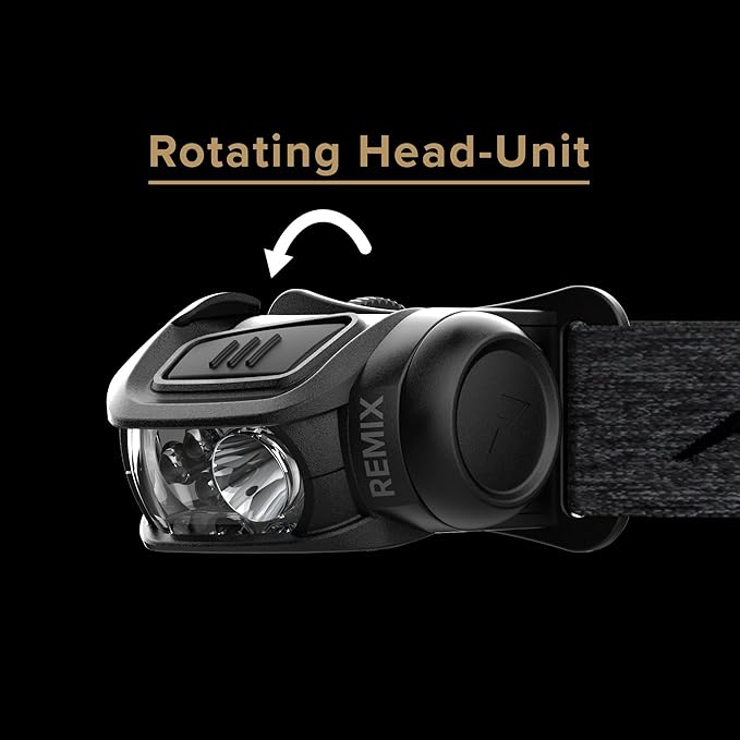 Princeton Tec Remix 450 Lumen Maxbright & Ultrabright Black / Dark Gray, LED Headlamp, IPX4 Water Resistance, Essential for Hiking, Camping, Hunting, Fishing, Running, & Safety Preparedness.