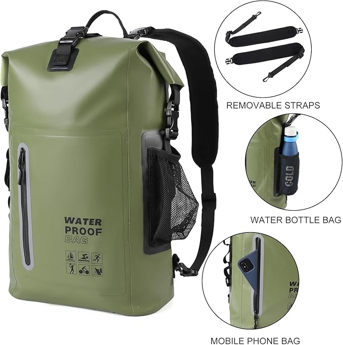 Waterproof Backpack, Waterproof Backpack That Can Float, Suitable for Kayaking And Beach Activities, Outdoor Moisture-Proof Bag