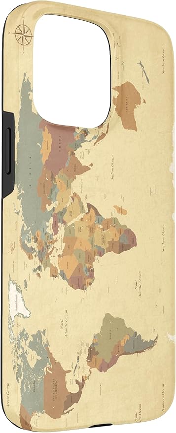 Globe Map Smartphone Cell Cover Gift World Map Pattern Phone Case for iPhone 15 Pro Max