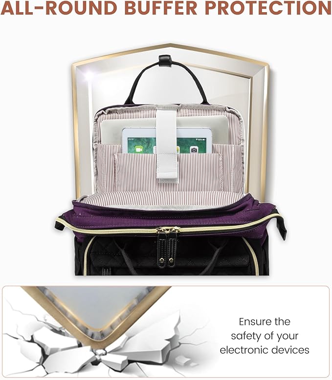 LOVEVOOK Laptop Backpack for Women, 15.6'' Waterproof Nurse Bag Teacher Work Backpack Purse for Women, Travel Computer Backpack for College Office Business Ladies