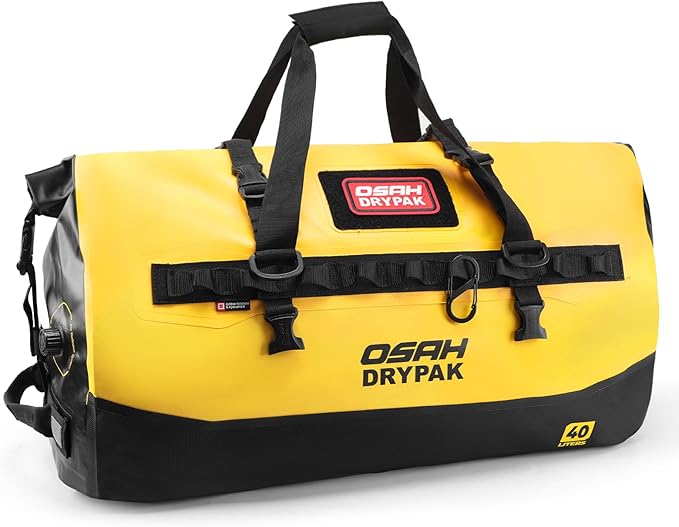 OSAH DRYPAK Waterproof Duffel Bag 25L/40L/60L – Heavy-Duty Motorcycle Tail Bag, Roll-Top Dry Bag for Travel, Camping, Boating, Kayaking, Outdoor Adventure