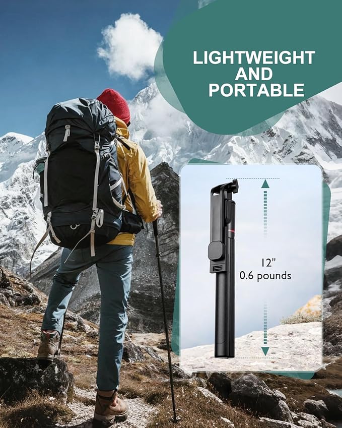 71" Phone Tripod Selfie Stick with Light, Cell Phone Tripod Stand with Wireless Remote Compatible with iPhone and Android Phone
