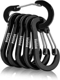 Booms Fishing CC1 Multi-Use Carabiner Clip, 6 Pack Small Caribeener Clips, Mini Keychain Caribeaner Clip 2 inch, Aluminum D Ring Carabiners, Multi-colored
