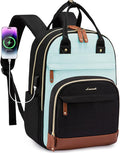 LOVEVOOK Backpack for Women,Laptop Backpack Women,Fits 17 Inch Laptop Bag,School Backpacks,Fashion Travel Work Anti-theft Bag,Waterproof Business Computer College Backpack Purse,Black-Light Blue