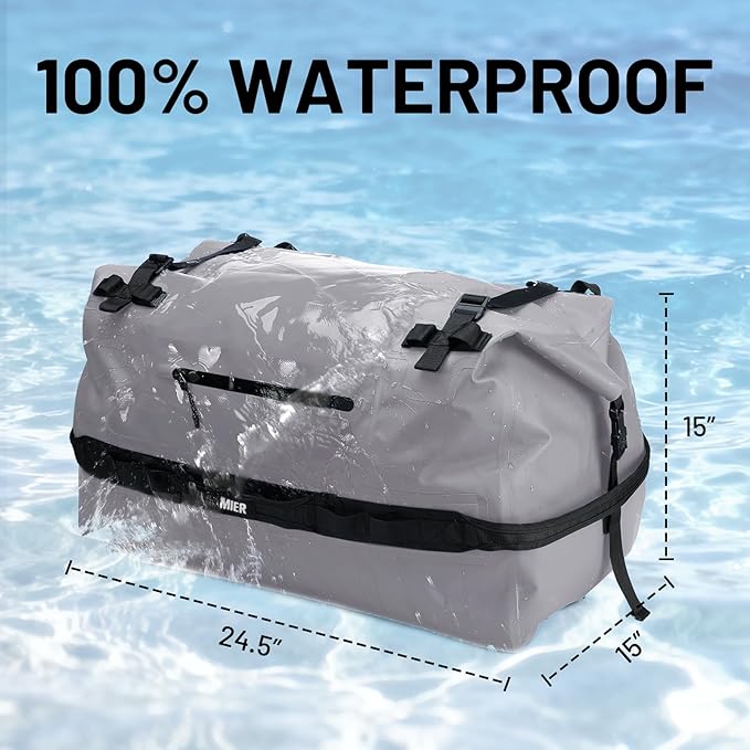 MIER Waterproof Duffel Bag Motorcycle Dry Bag Backpack Large Roll-Top Heavy Duty Dry Duffle Bags for Kayaking Camping Boating Gym Beach Cruise Ship, 60L/80L