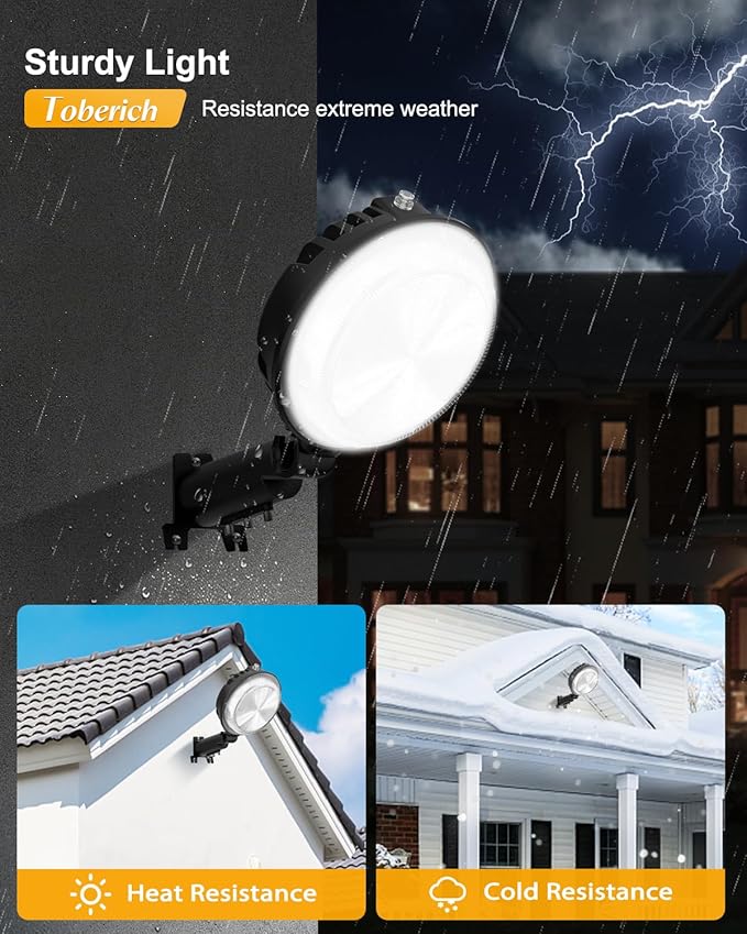 toberich LED Barn Light 4 Packs, 150W 20000LM Yard Area Lights Dusk to Dawn Outdoor Lighting with Upgraded Photocell 6500K Adjustable Angle Daylight IP66 Waterproof Street Lights for Farmhouse/Garage
