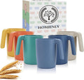 Homienly Wheat Straw Coffee Mugs, Alternative to Plastic Coffee Cups, Set of 6, Unbreakable Camping Coffee Mugs, 16 OZ Cups for Tea, Coffee, Milk, Dishwasher and Microwave Safe Kids Mug, Multi