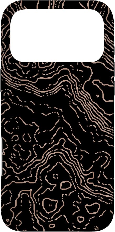 Topography Black & Brown Abstract Pattern Topographic Map Case for iPhone 17 Pro Max
