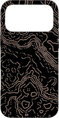 Topography Black & Brown Abstract Pattern Topographic Map Case for iPhone 17 Pro Max