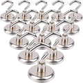 14Pack Magnetic Hooks, 100lbs+ Strong Magnetic Hooks Heavy Duty Rare Earth Neodymium Magnets with Hooks for Hanging, Large Hooks Magnetic for Cruise Cabins Camping Wall Kitchen Fridge Classroom Office