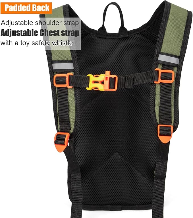Kids Hydration Backpack, Water Hiking Backpack for Boys or Girls with 1.5L Reservoir Bladder