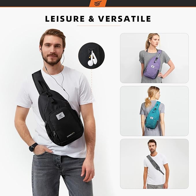 SKYSPER Sling Bag RFID Crossbody Sling Backpack Cross Body Shoulder Bag Travel Hiking Daypack for Women Men(Cyan)