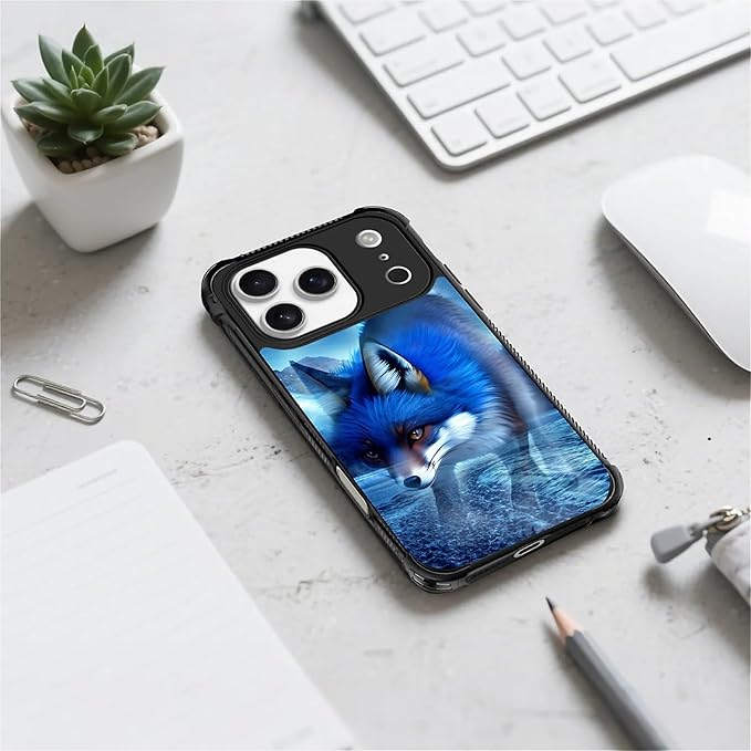for iPhone 17 Pro Case,for MagSafe Graphic Design for Girl Boy Soft Silicone Hard Acrylic Shock Protection Designed for iPhone 17 Pro Snowy Mountain Fox Lake Pattern