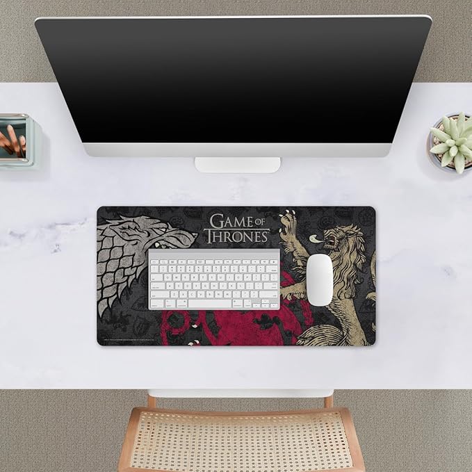 Head Case Designs Officially Licensed HBO Game of Thrones Stark, Targaryen, Lannister Graphic Art 23.62 x 11.81 x 0.12 inches (600 x 300 mm) - L Gaming Office Desk PC Keyboard Mouse Mat Pad