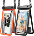 Niveaya Double Space Waterproof Phone Pouch, IPX8 Phone Case with Lanyard for iPhone 17 16 15 Pro Max, Galaxy S25 Ultra, Cellphone Dry Bag for Beach, Cruise Travel Ship Essentials 2 Pack (up to 8.3")