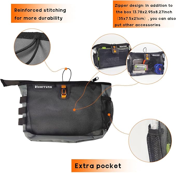 Mesh Storage Kayak Storage Compartments Set Attaches to Kayak Seat or T-track