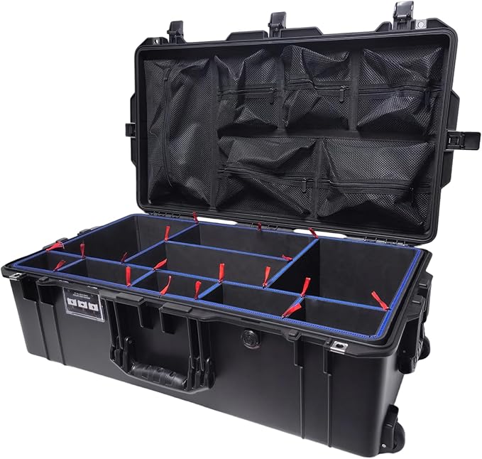Upgrade LAFENLIN DIY Divider System for Pelican 1615 Case, Customizable Organizer with U-Clips & Red Pull Tabs, Secure Foam Inserts for Tools, Camera, Medical, Tactical Gear (Case NOT Included)