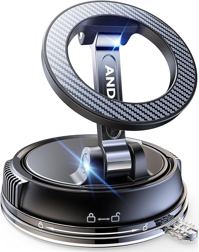 ANDERY Car Phone Holder for Magsafe [78+LBS Strongest Suction & 2400gf Magnetic] 360° Adjustable Car Phone Mount, Phone Holders for Your Car for iPhone 17-12 Pro Max Plus Air, Carbon Fiber