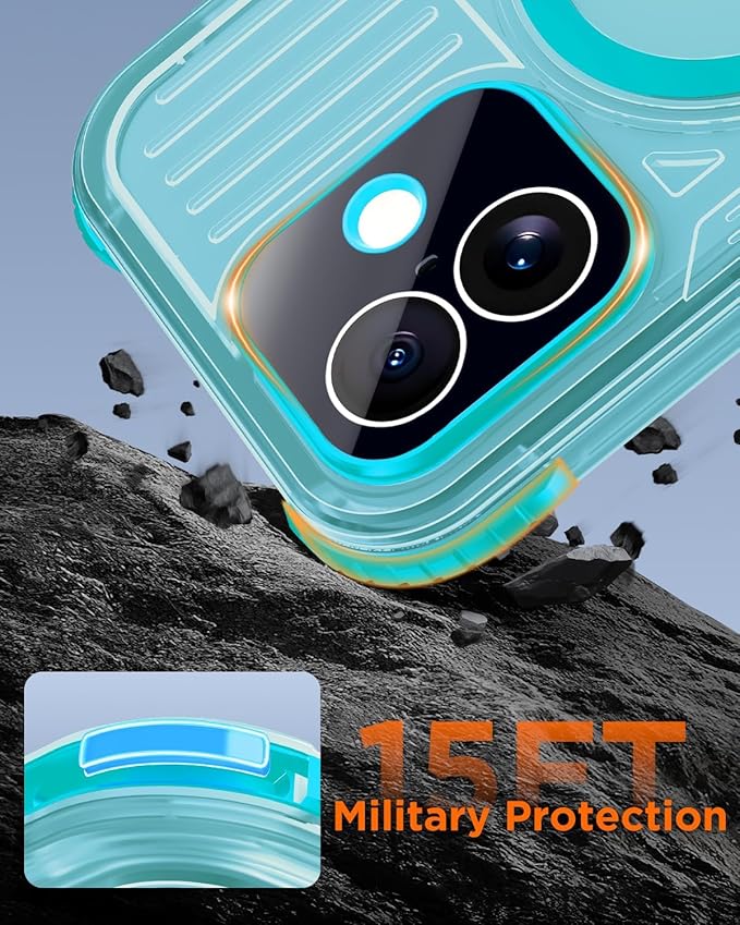 for iPhone 17 Waterproof Case with Magsafe, Built-in [Camera & Screen Protector] [Lanyard], IP68 Water Proof Full Body Dustproof Heavy Duty Frosted Protective Phone Cover, 6.1" Teal