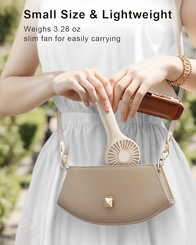 TriPole Portable Handheld Fan Mini Personal Fan with 3 Speeds, Powerful Battery Hand Held Fans for Travel Trip Outdoor Concerts, Cute Small Rechargeable Lash Fans for Makeup Skincare Drying, Cream