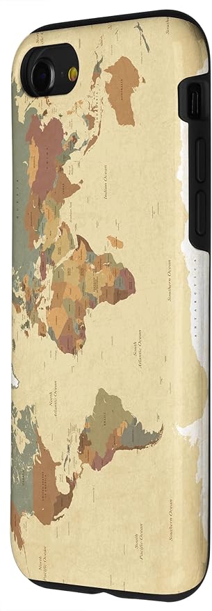 Globe Map Smartphone Cell Cover Gift World Map Pattern Phone Case for iPhone SE (2020) / 7 / 8