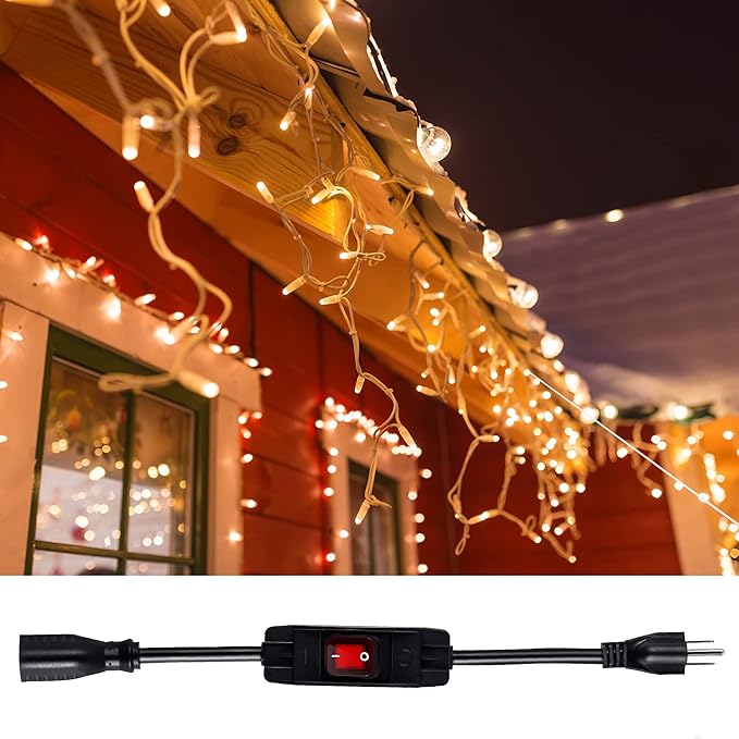 Extension Cord with Switch On/Off Waterproof Switch 3Ft No Plugging and Unplugging Invintage Stereo Devices Without Built-in Power Switch(3 FT)