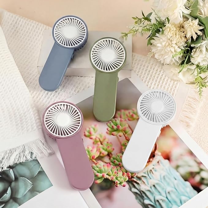 Sumind 20 Pcs Small Personal Portable Fan Mini Handheld Bulk 1 Speed Electric Cute Battery Powered for Neck Lash Makeup Women Men Travel Camping Indoor Outdoor Summer (White & Morandi Colors)