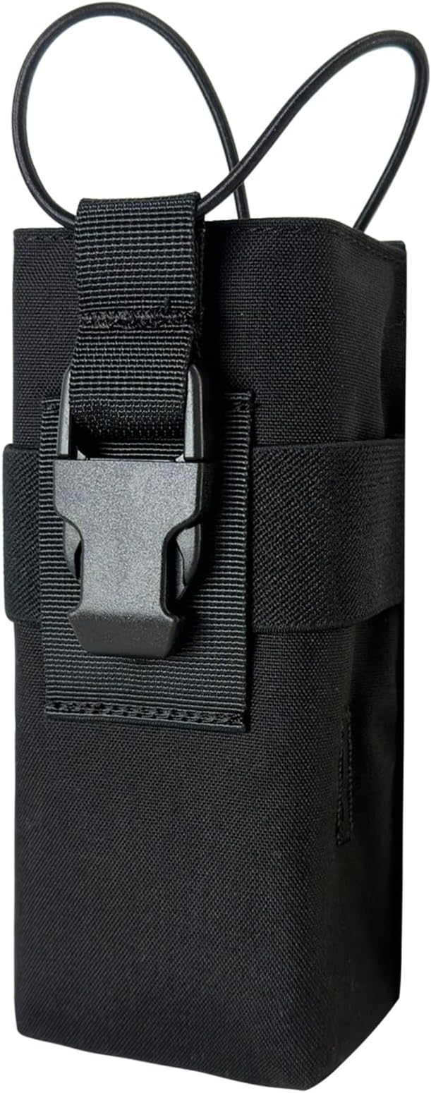Radio Holster Walkie Talkie Pouch - 500D Nylon Molle System 3mm Bungee Storage Bag for Utility Tactical Belt Accessory Fits Standard Handset