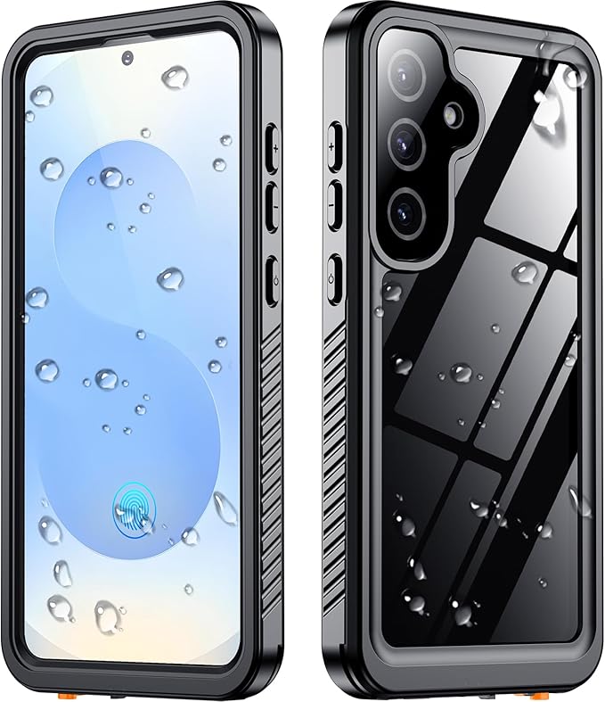SPIDERCASE Only Designed for Samsung Galaxy S25 Case Waterproof,Built-in [ Screen + Camera Lens Protector][IP68 Underwater] Full Protection Heavy Duty Shockproof Anti-Scratched Phone Case,Black