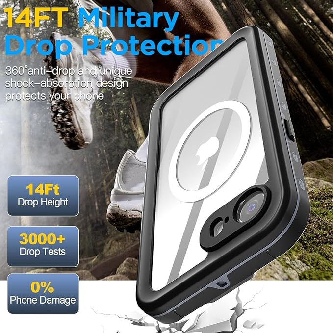 AICase for iPhone 17e/iPhone 16e Case Waterproof with MagSafe Snowproof,Dustproof and Shockproof,IP68 Certified Real 360 Full Body Protection Fully Sealed Underwater Cover for iPhone 17e/16e 6.1"_1