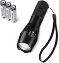 Amazon Basics Handheld LED Flashlight, 200 high Lumen flashlights Adjustable Brightness Focus, Black