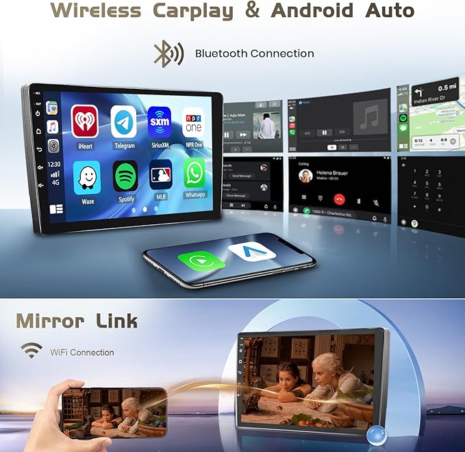 Car Radio for Jeep Compass Patriot 2010-2016, Android 15 Car Stereo Wireless Carplay, 10.1 inch Touch Screen with Android Auto 5G WiFi GPS Bluetooth 5.0 1280 * 720 4+64G