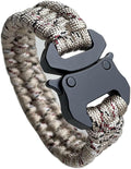 Parachute Cord Bracelets Trilobite Weaved Paracord Bracelet with Side Release Buckle 8.7 inch Black Bracelet for Men Women 1 Set