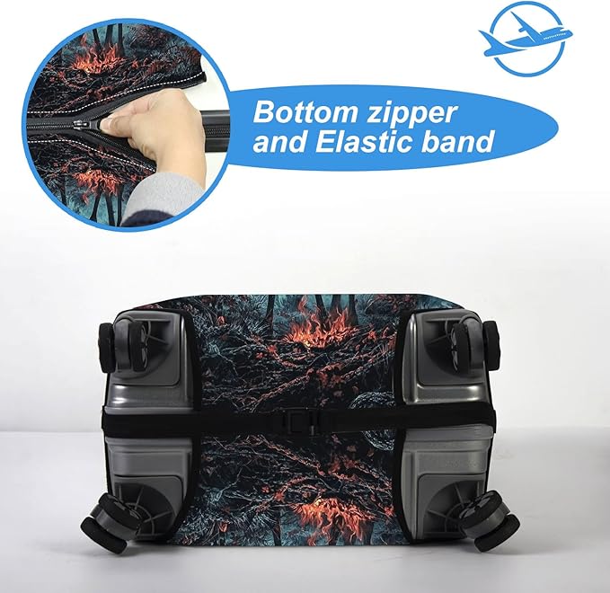 Luggage Cover Protector for 22-24 Inch Suitcases, TSA Approved Elastic Travel Suitcase Covers, Anti-Scratch Washable Luggage Sleeve for Carry On & Checked Bags, Enormous Stag