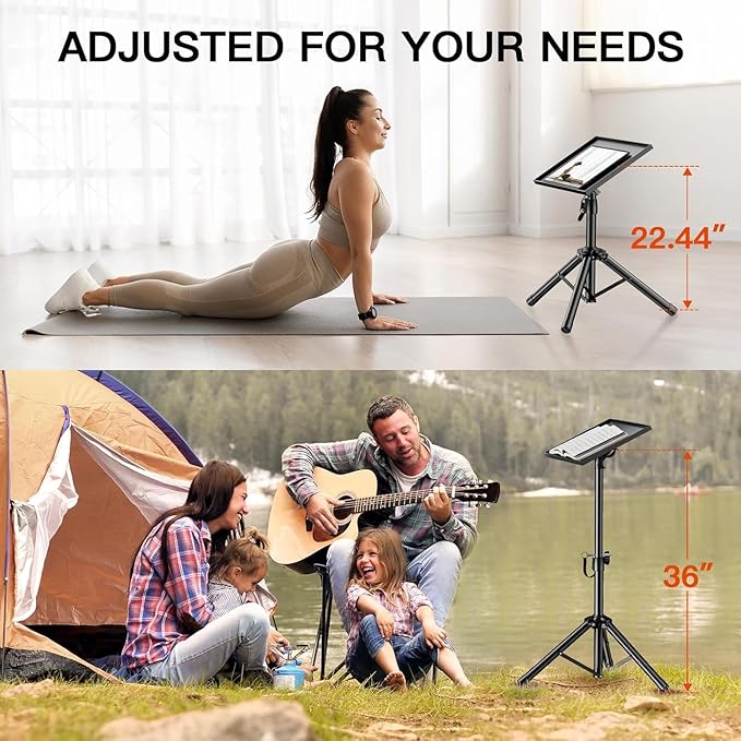 AMADA Projector Stand, Laptop Stand with Adjustable Height 22 to 36 inch, Heavy Duty Projector Mount as DJ Racks, Portable Projector Tripod Stand, Tall Floor Stand for Office, Home, Stage or Studio