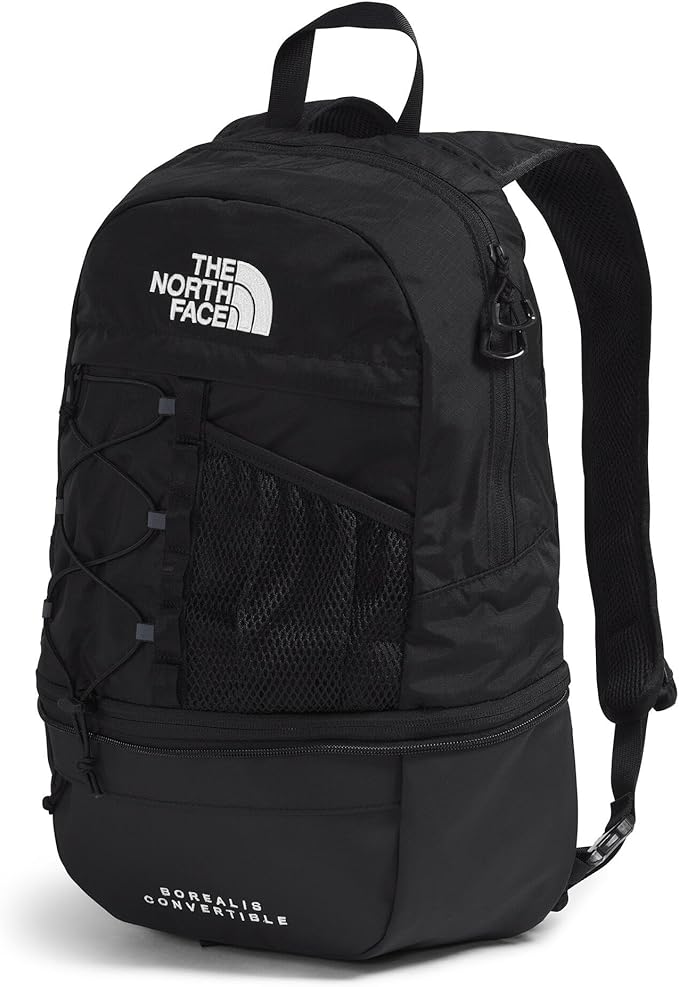 The North Face Borealis Convertible Pack - Commuter Laptop Backpack, Removable Lumbar Pack, Water Repellent Finish, TNF Black/TNF Black, One Size