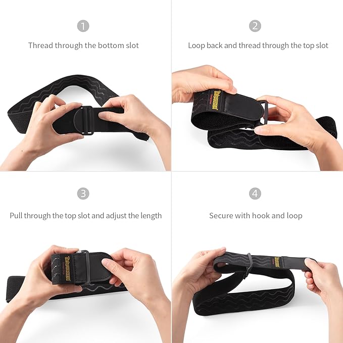 Trilancer Elastic Cinch Straps with Anti-Slip Strips, 24 "x 2" (4 Pack) Multipurpose Hook and Loop Bundling Straps for Hose, Cords, Bike, Luggage, Camping, Yoga Mats