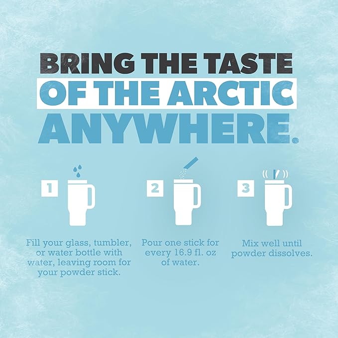 Pure Kick Arctic Variety pack Singles to Go Powdered Drink Mix, Arctic Wave, Arctic Wave Cherry, Arctic Ice, 30 Count Packets