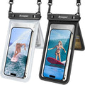 Rynapac IPX8 Waterproof Phone Pouch 2 Pack, [Up to 8.5''] Double Space Waterproof Phone Case with Lanyard for iPhone 17 16 15 14 Pro Max, Cellphone Dry Bag for Beach Vacation Cruise Essentials