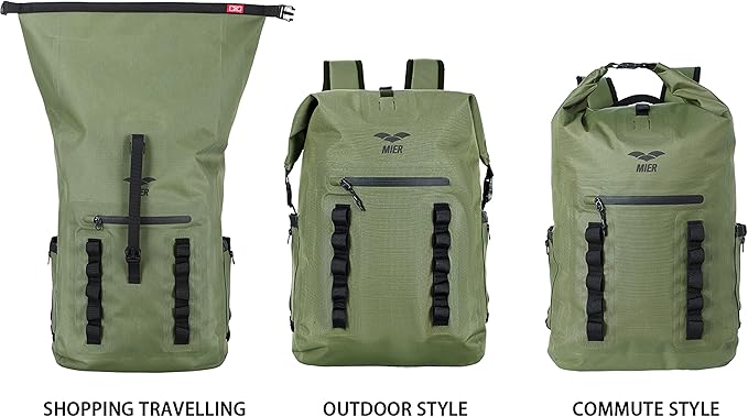MIER Dry Bag Waterproof Backpack 30L Dry Sack Heavy Duty Roll-Top Closure for Kayaking, Beach, Boating, Swimming, Surfing