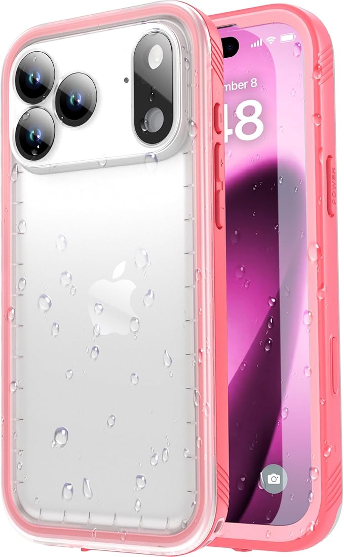 SPORTLINK for iPhone 17 Pro Max Case, IP68 Waterproof Military Protective Full Body Heavy Duty Shockproof 360 Sealed Dustproof with Camera Screen Protector Phone Cover for iPhone 17 Pro Max 6.9" Pink